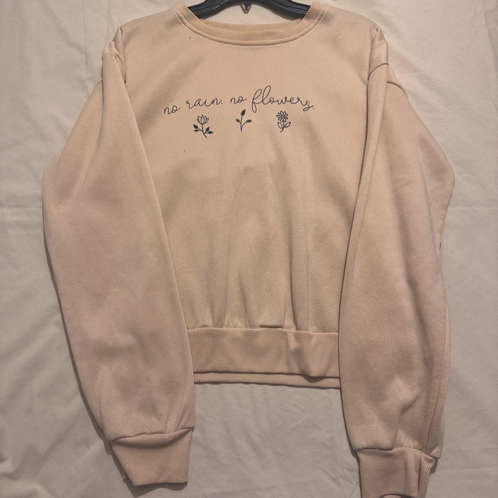Cream color cute crew neck